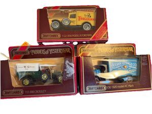Lot of 3 Vintage Matchbox Models of Yesteryear Die-Cast Vehicles - Mint in Box